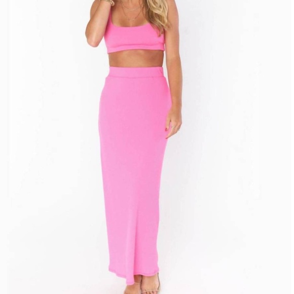 SHOW ME YOUR MUMU Dresses & Skirts - Show Me Your Mumu Elle Maxi Skirt In Hot Pink Rib Knit Size S